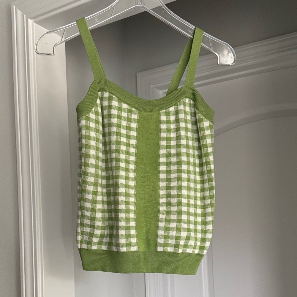 St Patrick’s Spring Green Checkered Women's Top - Picture 1 of 11